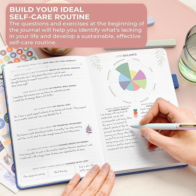 Clever Fox Self-Care Journal Premium – Daily Gratitude & Mental Health Notebook for Women – Reflection & Personal Development Journal (Mystic Blue)