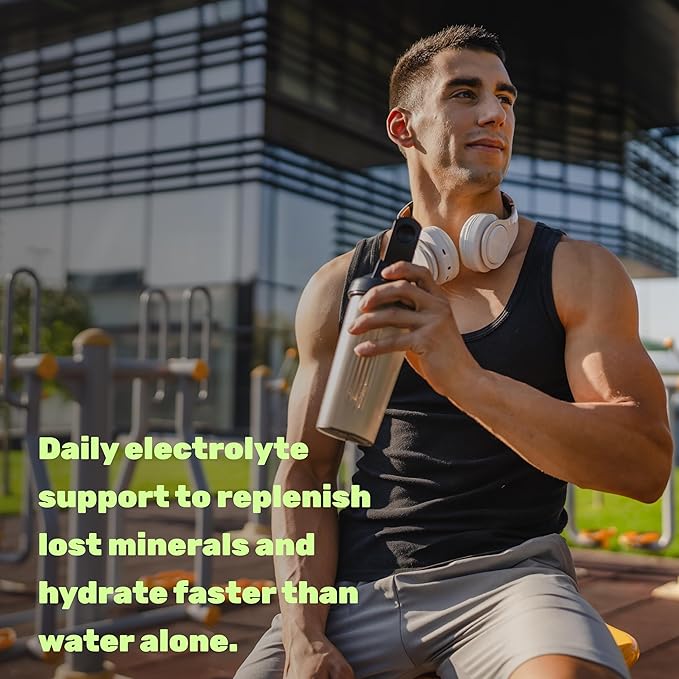 Electrolytes Powder, 1lb (69 Servings) – No Sugar, Lemon Lime – Hydration Supplement Drink Mix – High Potassium 1,000mg Per Serving, Manganese & Magnesium – Natural Hydration & Energy – Keto Friendly