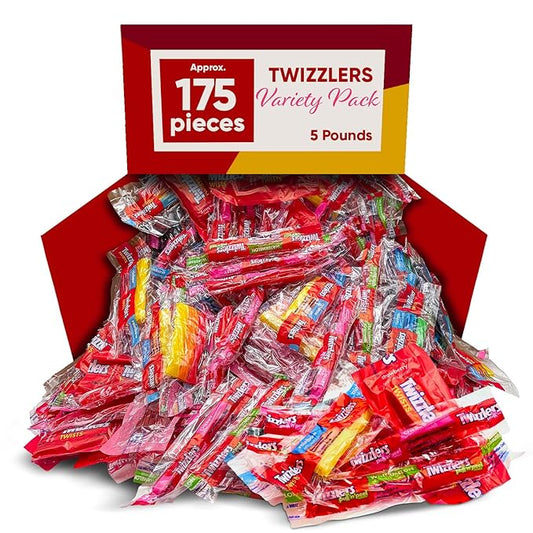 Licorice Candy Assorted Mix 5 Pounds (Approx 175 Pieces) Individually Wrapped – Cherry, Watermelon, Strawberry, Rainbow