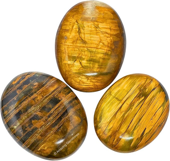 Amazing Gemstone Nellite Crystals, Healing Stones - Large Palm Stone Crystals Piedra- for Good Luck, Balanced Positive Energy, Meditation - Unique Stocking Stuffers, Birthday Gifts for Women, Men