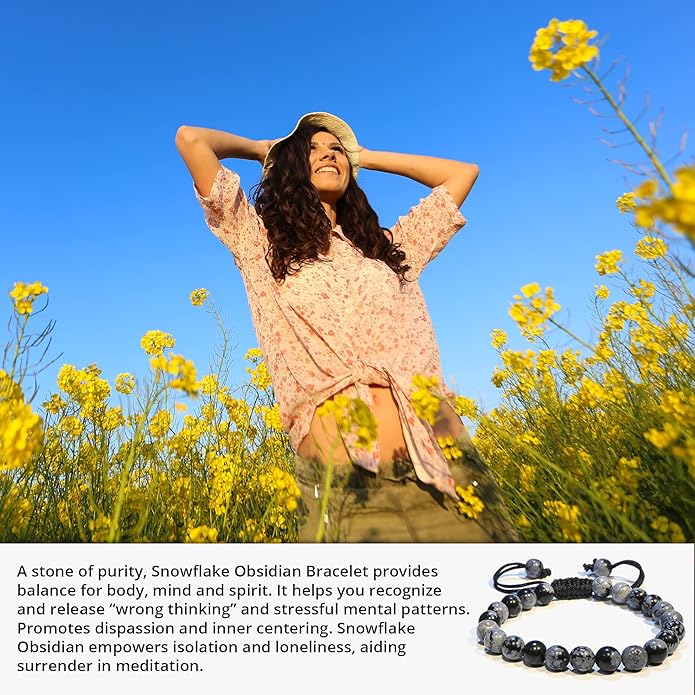 Energy Protection Crystal Handmade Adjustable Bead Bracelet Perfect for Men, Women’s Gift - Gemstone Healing Stretch Bracelet Pulsera Para Hombre Mujer Stocking Stuffer