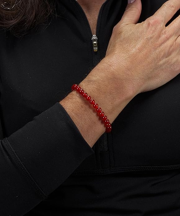 Cherry Tree Collection - Small, Medium, Large Sizes - Gemstone Beaded Bracelets For Women and Men - 6mm Round Beads