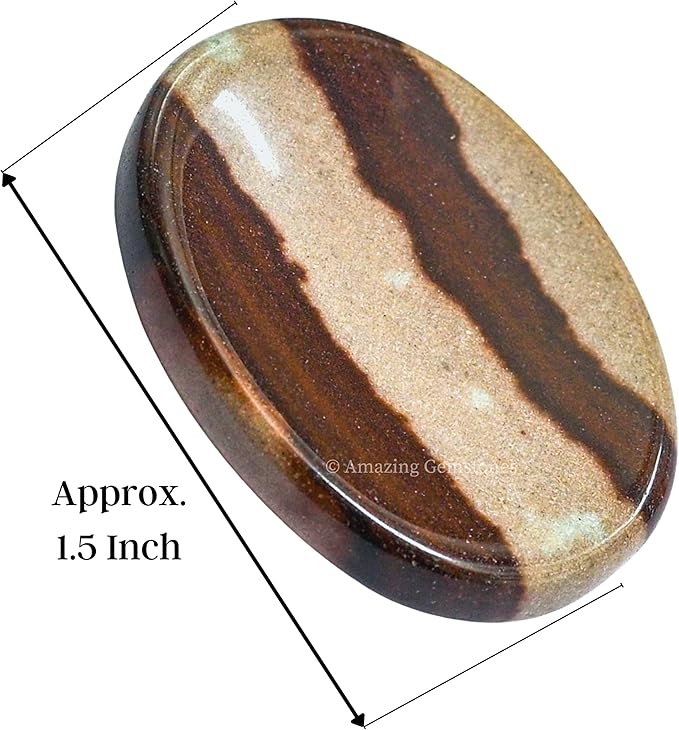 Amazing Gemstone Narmada Shiva Lingam Worry Stone, Healing Crystals - Piedra Crystal Fidget for Gift, Meditation, Calming, Relaxation, Stress Relief