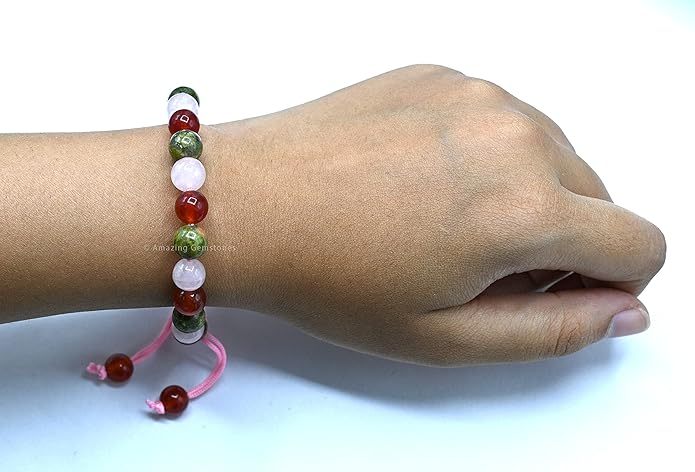 Natural Healing Crystal Bracelet for Women - Mens Bracelet Energy Balancing Gemstones Set - Adjustable Stone Bead Bracelet for Men and Women - Chakra Crystal Therapy Accessory, Meditation