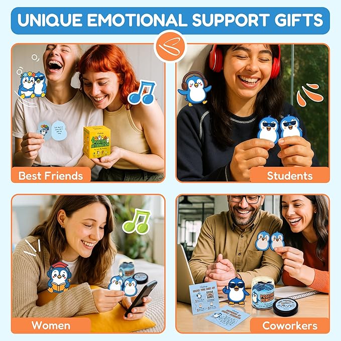Positive Penguin Gifts For Women - Daily Affirmation Cards For Teens, Emotional Support Inspirational Gift For Women Coworkers, Unique Teen Girl Gifts Trendy Stuff For Birthday, Christmas
