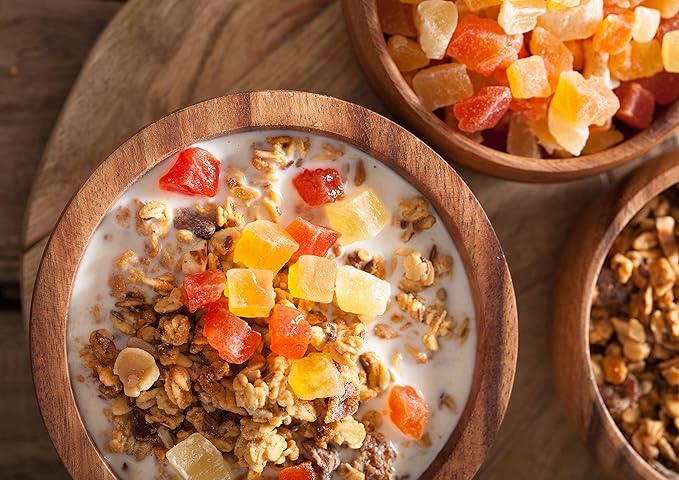 Food to Live Diced Fruits Mix, 2 Pounds - Contains Dreid and Diced Mango, Pineapple, Papaya. Sweetened, Unsulfured, Candied Vegan Snack, Kosher, Bulk, Great for Culinary Use and Baking