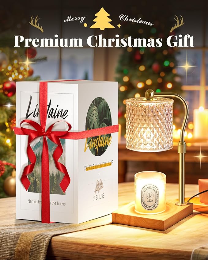 Candle Warmer Lamp with Timer Dimmer Adjustable Height, Birthday Gifts for Women, House Warming New Home Decor Gifts for Mom, Electric Wax Warmer for Jar Candles, Amber