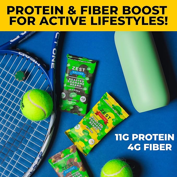 Crunchy Dry Roasted Edamame Beans Snack by Zest Delites, Truffle - Seaweed - Wasabi, Vegan, Low Calorie (120cal) High Protein Snacks (11g), Low Carb, Keto, 0.9 oz 24 Packs