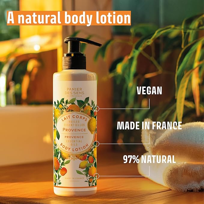 Panier des Sens – Provence Hand & Body Lotion for Dry Skin - Hydrating Body Cream for Women - Nourishing Fluid Body Moisturizer Shea Butter & Olive Oil - 97% Natural Ingredients Body Care - 8.45 Floz