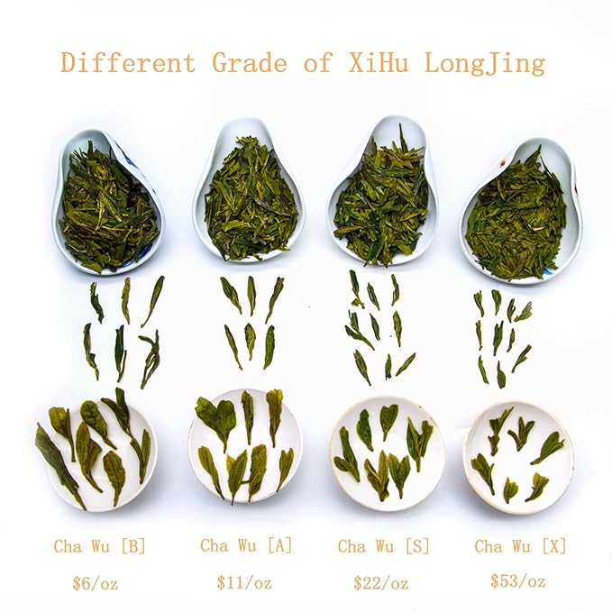 ChaWuWarmSun [S] LongJing Green Tea,8.8oz/250g,Chinese Dragon Well Green Tea Loose Leaf