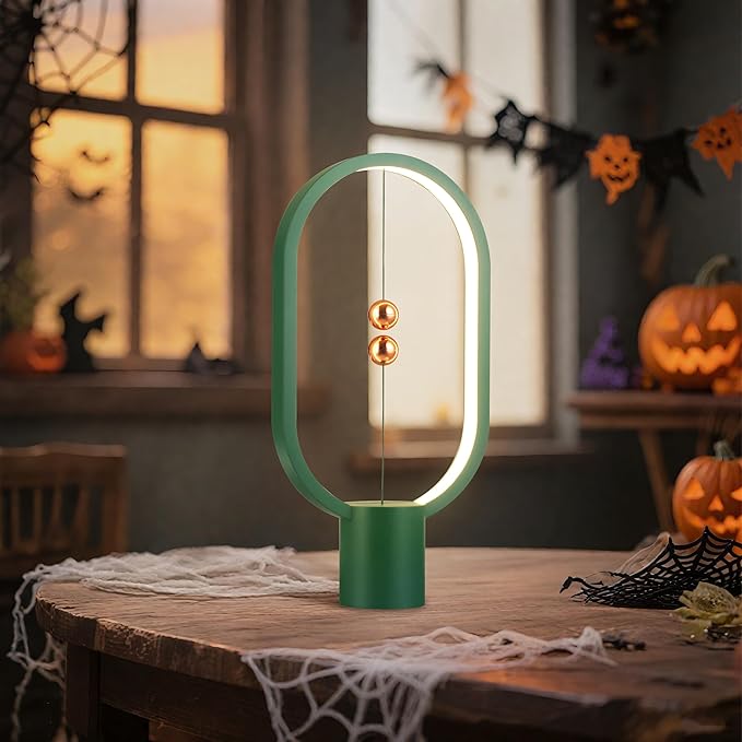 Heng Balance Light, USB Powered LED Table lamp, Creative, Magnetic Switch Night Light, dimmable Eye Protection Table lamp, Used for Gifts, Decoration Bedside, Dormitory and Office(Green)