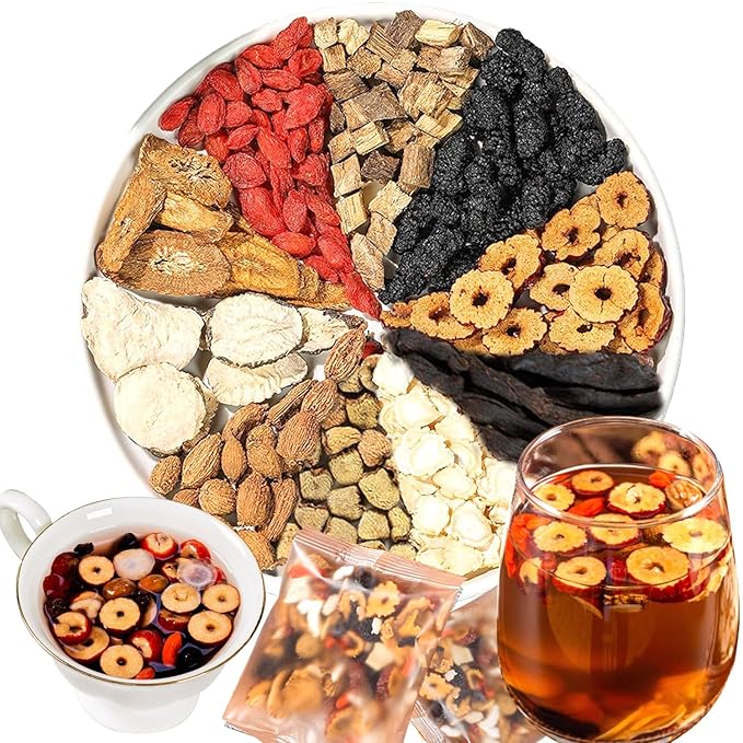 Kidney Tea Ginseng Ten Treasure Tea - 10 Precious Ingredients, Ginseng Five Treasures Tea Bag, Chinese Kidney Care Herbal Tea, Zhu Gen Wubao Cha for Men & Women (10 bags/1Box)