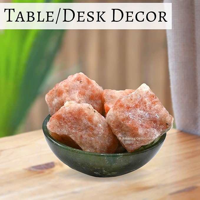 Amazing Gemstone 2 Pieces Sunstone Raw Crystals and Healing Stones, Natural Rocks for Tumbling and DIY Raw Stones and Crystals