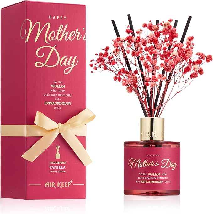 Airkeep Reed Diffuser Set,Vanilla Scented Diffuser Oil with 8 Sticks,Home Fragrance Reed Diffuser for Bedroom,Bathroom Home Décor,Best Gifts for Women
