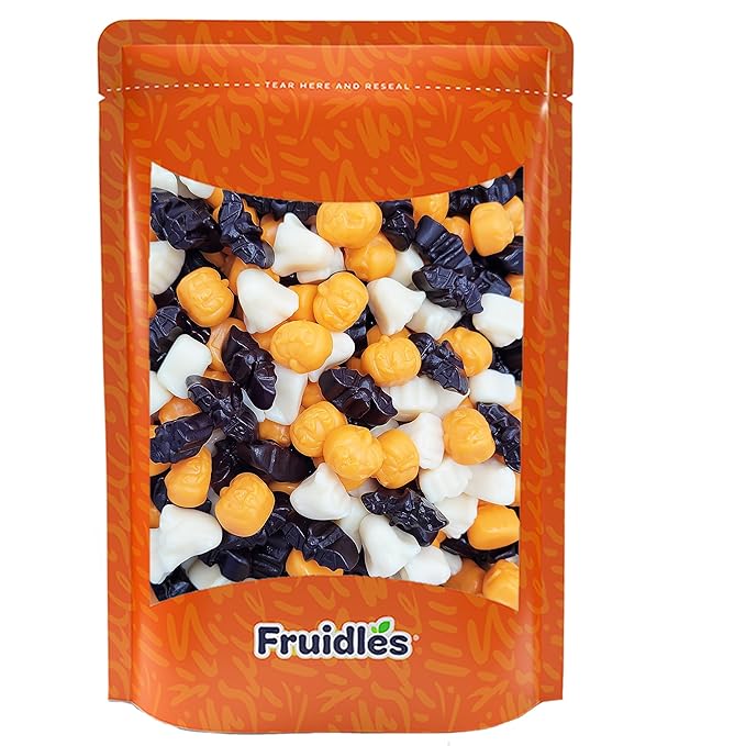 Fruidles Halloween Ghoulish, Ghosts, Bats, and Pumpkin Gummies, Fun And Festive Holiday Snacking (2 Pounds)