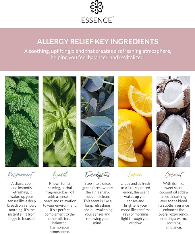 Essence Wearable Aromatherapy Nasal Diffuser – Allergy Relief Essential Oil Nose Ring – Personal Scent Clip for Travel, Work & Everyday Use – Made in USA (3 Pack)