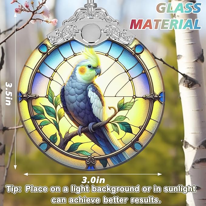 Cockatiel Stained Glass Orament - Christmas Ornament - Christmas Decorations for Tree - Holiday Present ldeas - Gift Exchange