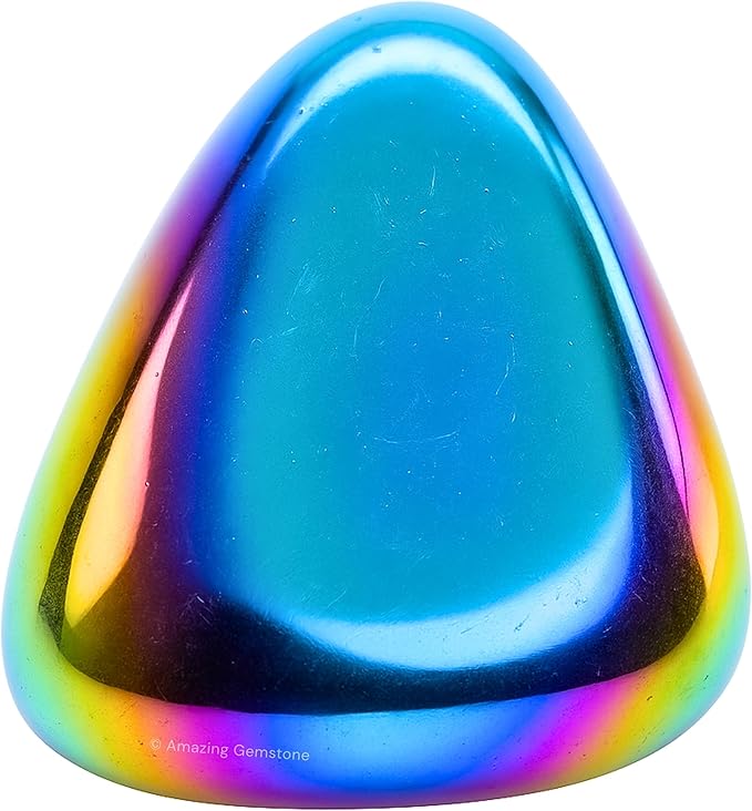 Amazing Gemstone Titanium Aura Quartz Crystals and Healing Stones Tumbled - 1 Oz Titanium Aura Quartz Stone, Healing Stones for Energy Balance, Stress Relief - Polished Gems Rocks