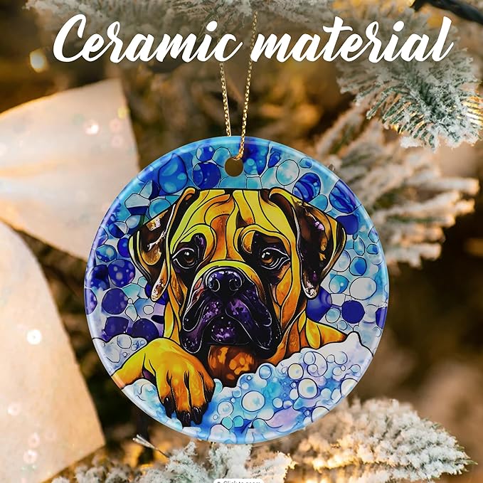 Bullmastiff Dog Ornaments, Christmas Ornaments: Christmas Tree Decorations, Holiday Decor, Stocking Stuffers, Gift Ideas, Xmas Gift, Pet Lover Gifts & Gifts for Dog Lover