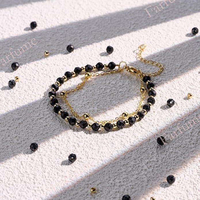 Farfume Crystal Bracelet Beaded Bracelets for Women 4mm Natural Stone Beads Gemstone Handmade Anxiety Jewelry Gifts