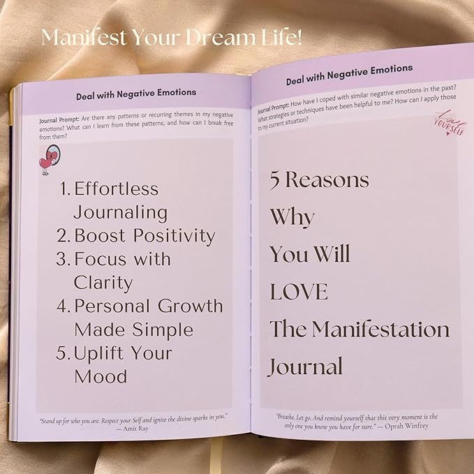 60-Day Transformative Manifestation Journal Set, Daily Affirmation and Gratitude Journal, Self Care, Five Minute Journal Sections, Vision Board Features, Perfect For Manifesting Your Dream