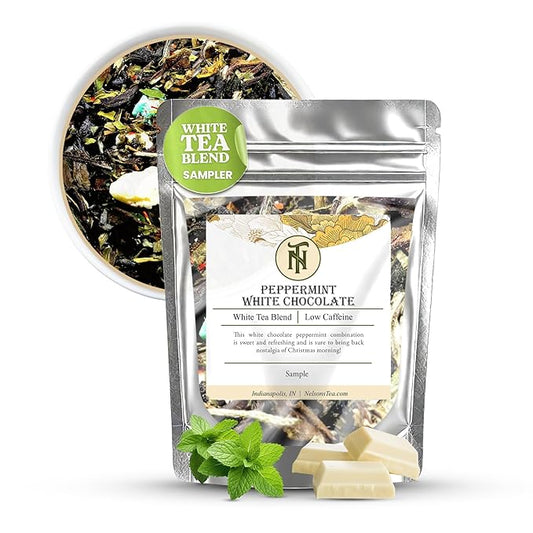 Nelson's Tea - Peppermint White Chocolate - White Loose Leaf Tea - Green tea, peppermint, safflower, white chocolate, and mint chocolate (Sample)