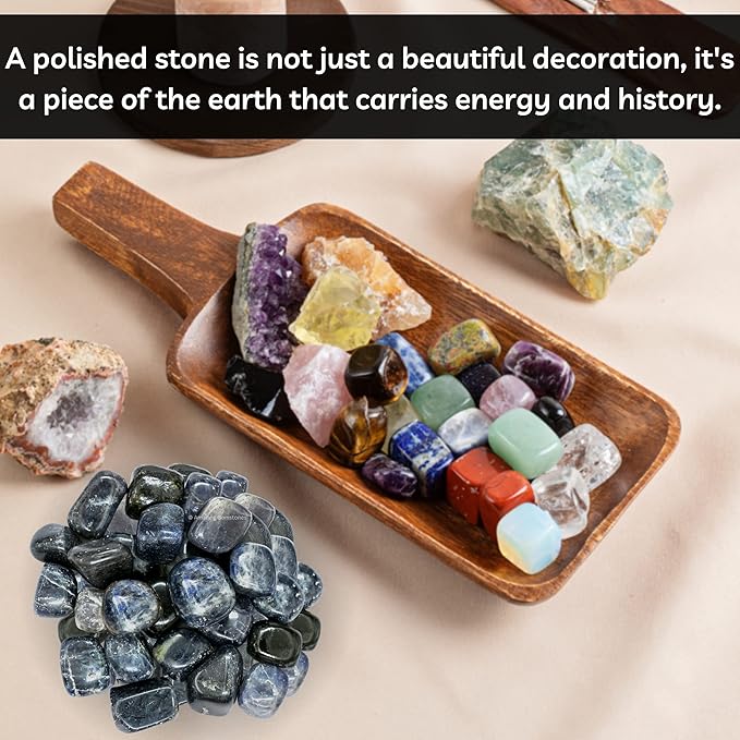 Amazing Gemstone Iolite Crystals and Healing Stones Tumbled - 1000+ Carats Iolite Stone Gem Stones, Natural Healing Stones for Energy Balance, Stress Relief - Premium Polished Gems Rocks