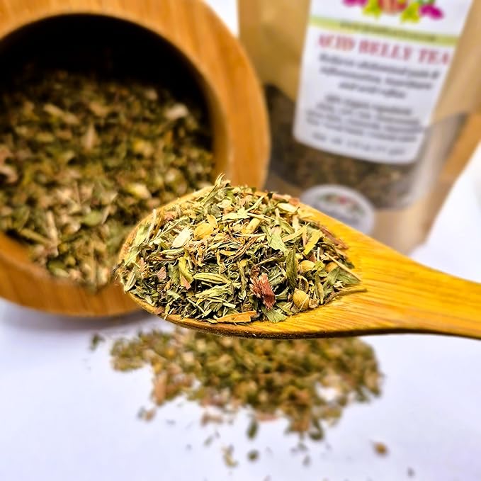 Acid Reflux Tea - Reduces Abdominal Inflammation, Heartburn, and Acid Reflux, formulated by Master Herbalist Khabir- Organic, Non-GMO, no addatives