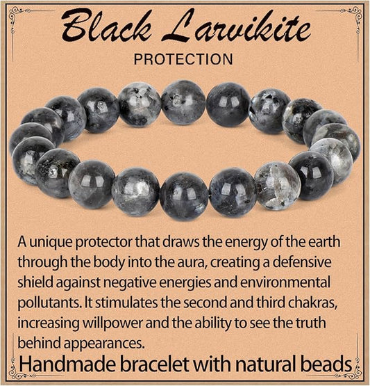 LPBeads Handmade Natural Gemstone Stretch Elastic Bracelet Healing Crystal Round Stone Beads Jewelry Gifts for Women Men