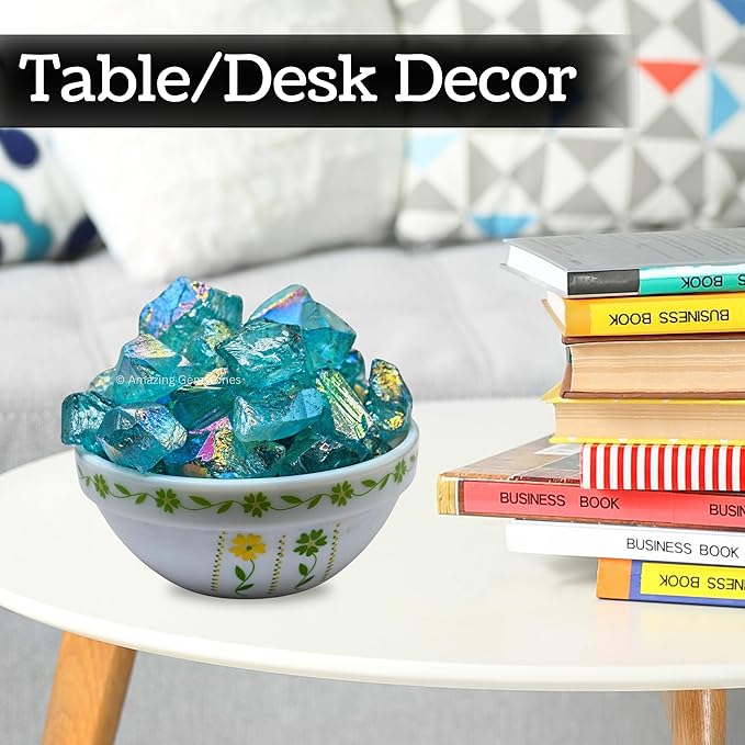 Amazing Gemstone Aqua Aura Quartz Raw Crystals and Healing Stones, Natural Rocks for Meditation - DIY Raw Stones and Crystals, 2 Pieces