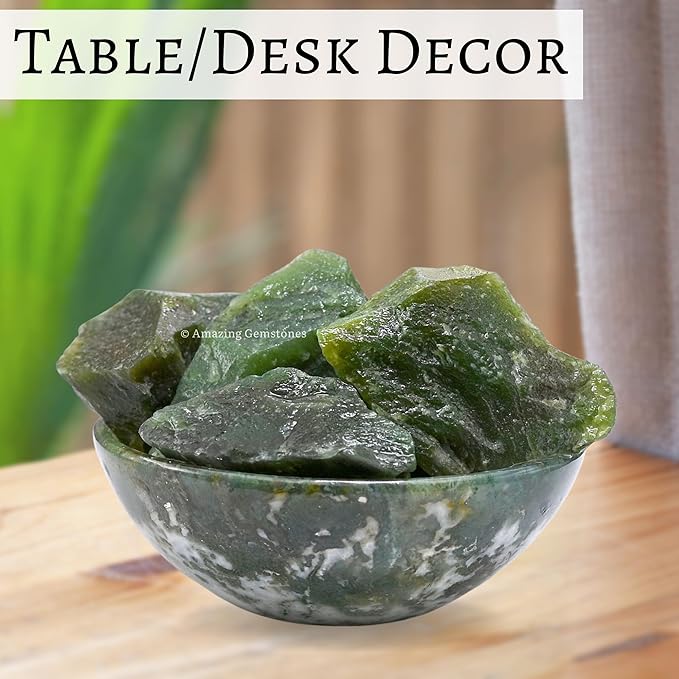 Amazing Gemstone Dark Green Aventurine Raw Crystals and Healing Stones, Natural Rocks for Tumbling - DIY Raw Stones and Crystals, 2 Pieces