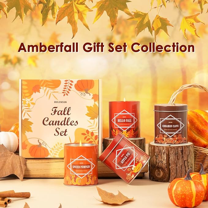 Apple Pie Fall Scented Candle – 9 oz Soy Wax in Travel-Friendly Reusable Tin, Non-Toxic & Clean Burning, 50-Hour Burn – Cozy Autumn Fragrance, Holiday Gift & Fall Decor for Women & Men