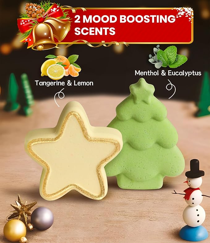 Shower Steamers Aromatherapy - 8 Pack Shower Bombs Christmas Gifts Stocking Stuffers for Women and Men, Stress Relief & Luxury Self Care, Gifts for Women Who Has Everything