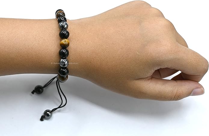 Natural Healing Crystal Bracelet for Women - Mens Bracelet Energy Balancing Gemstones Set - Adjustable Stone Bead Bracelet for Men and Women - Chakra Crystal Therapy Accessory, Meditation