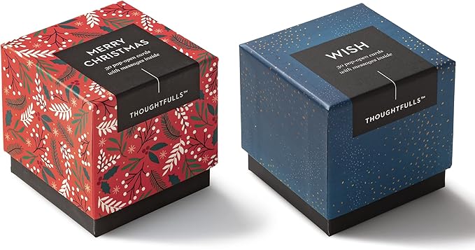 Compendium ThoughtFulls Pop-Open Cards — 2-Pack of Merry Christmas, Wish — 60 Pop-Open Cards, Each with a Different Message Inside