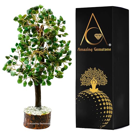 Amazing Gemstone Crystals and Healing Stones Birthday Gifts for Women - Green Aventurine Crystal Tree of Life Home Decor Stocking Stuffers, Bookshelf, Room, Meditation Gift Unique Birthday Gifts