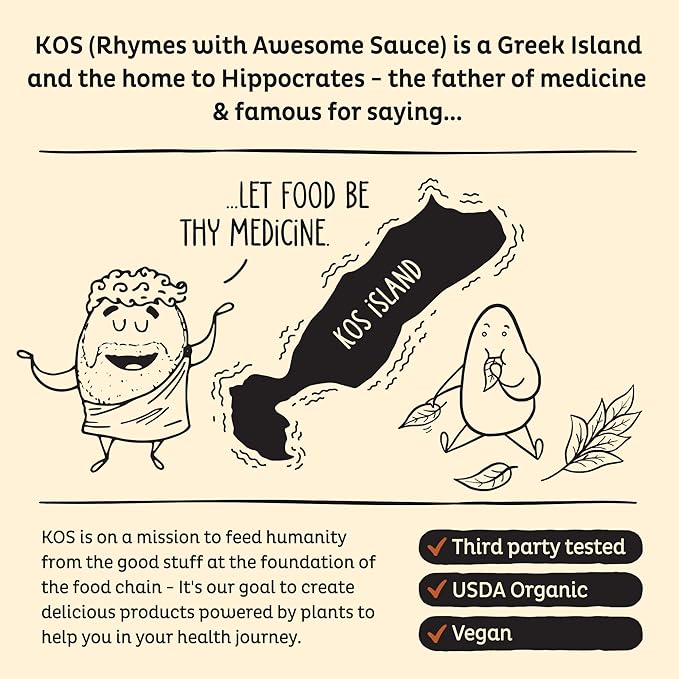 KOS Vegan Protein Powder, Salted Caramel Coffee - Low Carb Pea Protein Blend, Organic Plant Superfood Rich in Vitamins & Minerals - Keto, Dairy Free - Meal Replacement for Women & Men - 15 Servings