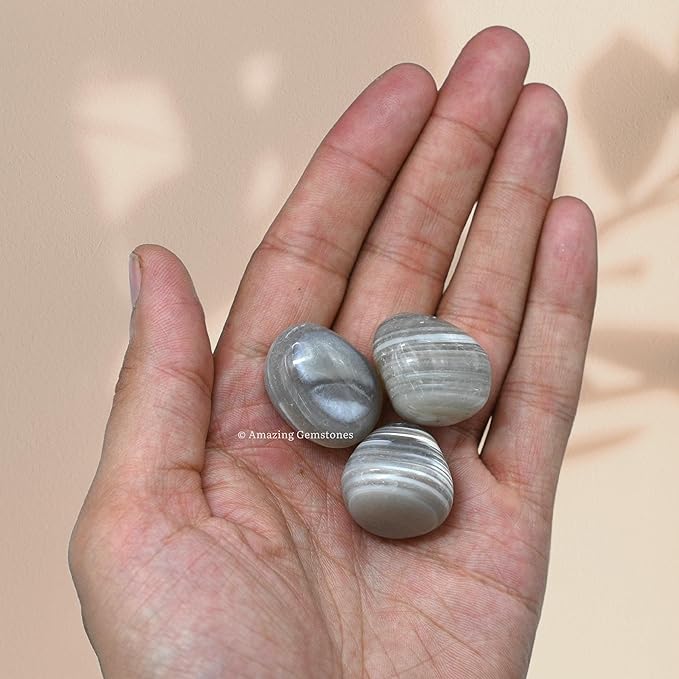 Amazing Gemstone Lace Agate Crystals & Healing Stones Tumbled - 1 oz Lace Agate Stone, Natural Healing Stones for Energy Balance, Stress Relief - Premium Polished Gems Rocks for Meditation & Wellness