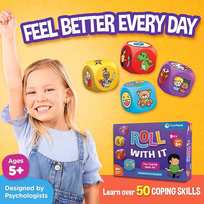 Roll with It | CBT Coping Skills Kit | Anger Management & Stress Relief | Social Emotional Learning Toys | Anxiety Relief | Ages 5-12 | Play Therapy & Calm Down Kit