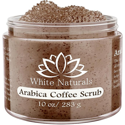 Arabica Coffee Scrub, Moisturizing Exfoliating Face, Body Foot, Hand, Natural Exfoliating for Smooth Skin, Organic Scrub Fights Stretch Marks, Appearance Cellulite, Fine Lines & Wrinkles