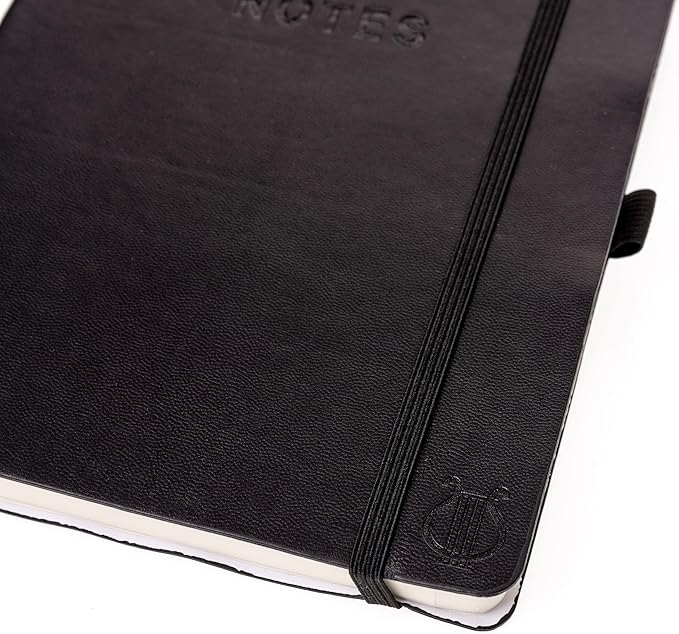 Graphique Apollo Vegan Leather Journal | Hardcover Notebook | 192 Lined Pages | Inner Pocket, Pen Loop, Elastic Closure | Work, Diary, Notes | 6” x 8”