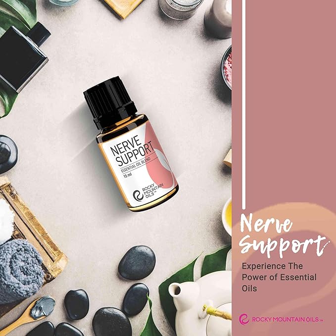 Rocky Mountain Oils Nerve Support Essential Oil Blend with 100% Pure and Natural Essential Oils - Relaxing Aromatherapy Oils for Diffuser, Massage Oil for Massage Therapy - 15ml