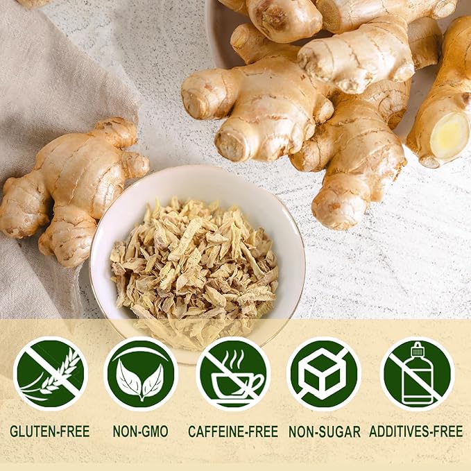 Jarteela - Ginger Tea Bags, 2g x 80 Count - Natural Ginger Root Tea Bags - Non-GMO - Caffeine-free - Soothing & Spicy - Aids Digestion