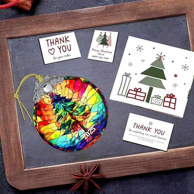 2025 Christmas Ornament, Stained Glass Effections, Christmas Tree 2D Acrylic Ornament Art, White Elephant Gifts, Christmas Ornament, Tree Ornaments, Christmas Decor (Christmas Tree)
