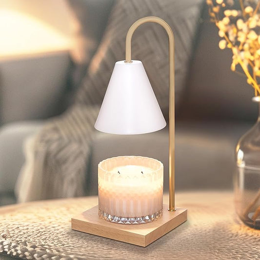 Sheffield Home Glass Candle Warmer Lamp – Elegant Candle Warmer for Long-Lasting Fragrance, Sleek Design, 13x5.5, White Iron Candle New