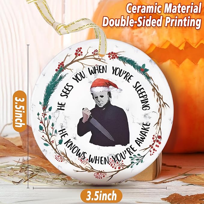 Christmas 2025 Ornaments, Christmas Ornament Gift, Holiday Keepsake, Stocking Stuffers, Gift Ideas - Scary Halloween