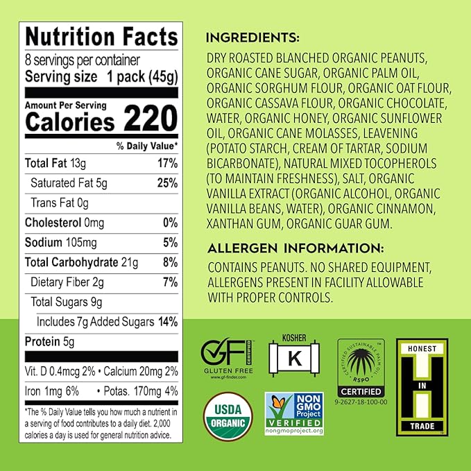 Once Again Chocolate Peanut Butter Graham Sandwiches - Organic, Gluten Free Graham Crackers with PB & Dark Chocolate Filling - Gluten Free Snacks for Kids & Adults - Dairy Free School Snacks, 12 Ct