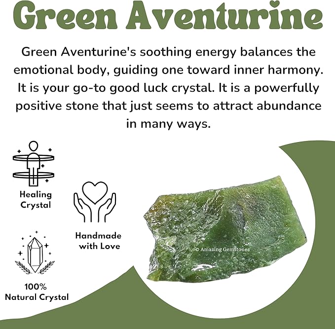 Amazing Gemstone Dark Green Aventurine Raw Crystals and Healing Stones, Natural Rocks for Tumbling - DIY Raw Stones and Crystals, 2 Pieces