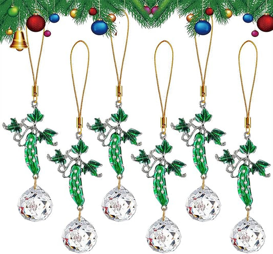 H&D HYALINE & DORA Christmas Pickle Ornament 6 Pcs Xmas Cucumber Ornaments Green Cucumber Christmas Tree Holiday Party Favors Decoration