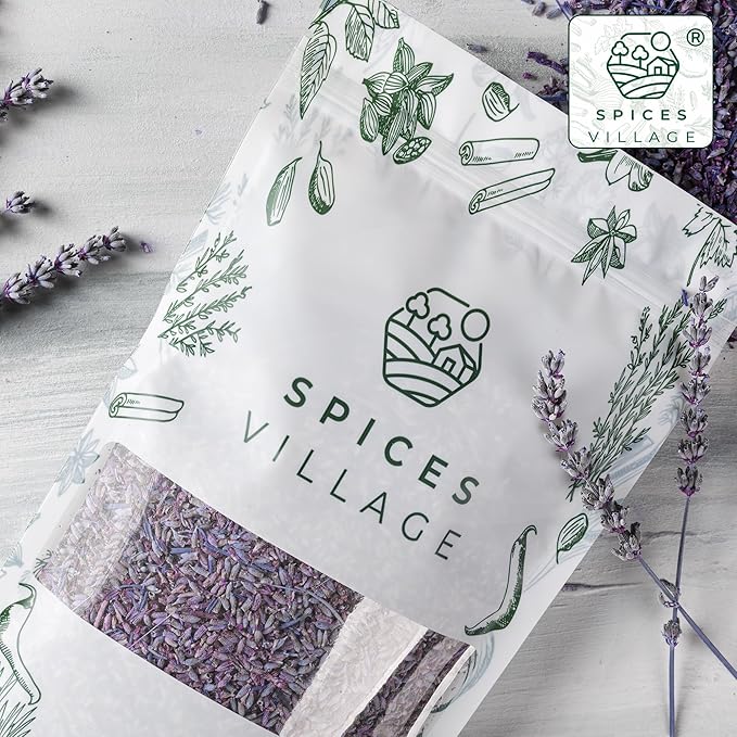SPICES VILLAGE Lavender, Dried Lavender Buds, 2 oz, Herbal Tea, Potpourri, Wedding Confetti, Pillow - Kosher, Gluten Free, Vegan, Non GMO, Resealable Bulk Bag